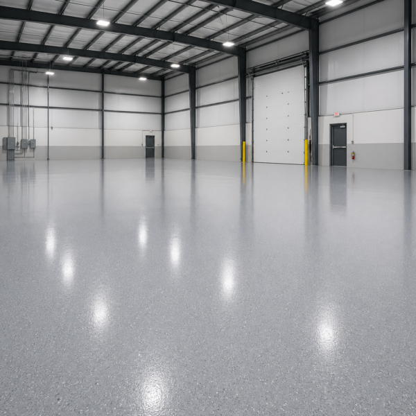 Resinous Floor System In A Warehouse. 