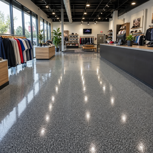 Resinous Floor System In A Commercial Retail Space. 